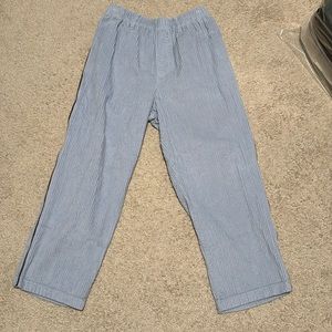 Light blue pants with brown stripe on the side